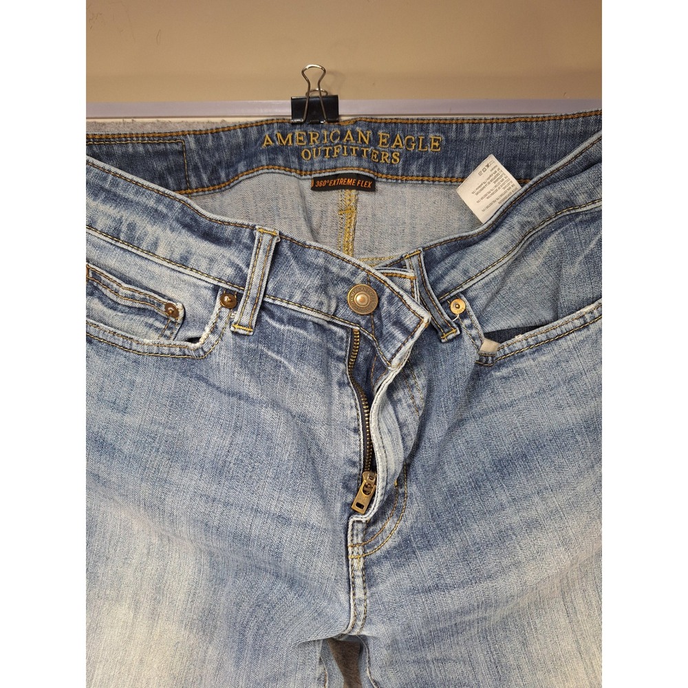 American Eagle Outfitters 360 Extreme Flex Jeans Light Wash Blue 30x30 Mens